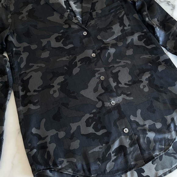 Equipment Camouflage Print Silk Blouse - Picture 6 of 14